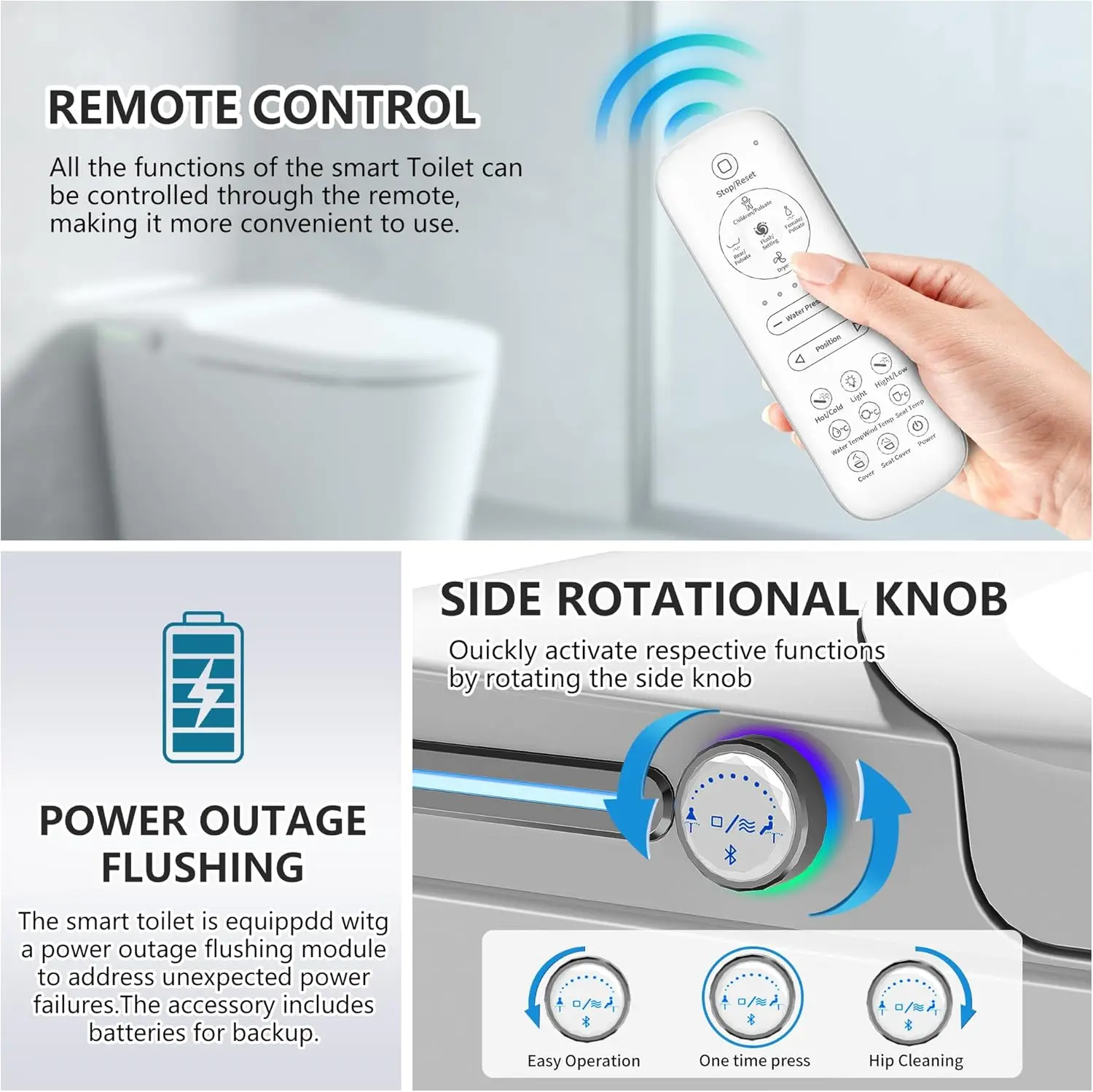 Tankless Smart Toilet with Warm Water Sprayer Dryer One Piece Bidet Toilet with Foot Sensor Operation Heated Bidet Seat 4