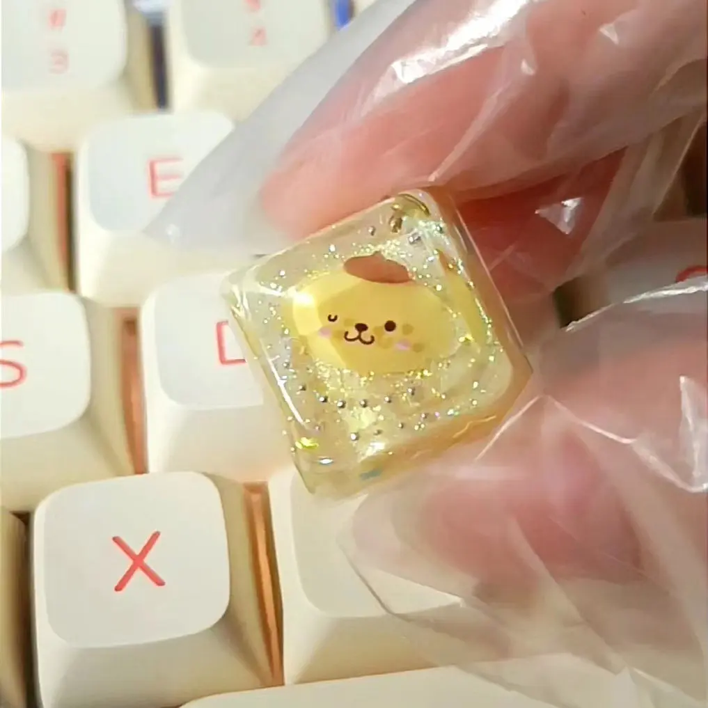 Sanrio 맞춤형 맞춤형 키캡 DIY 에폭시 키캡 수제 선물 레진 푸딩 도그 싱글 기계식 키보드