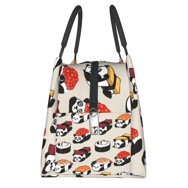 Kawaii Sushi Panda Portable Lunch Boxes Women Anime Cartoon Japanese Food Cooler Thermal Food Insulated Lunch Bag Office Work