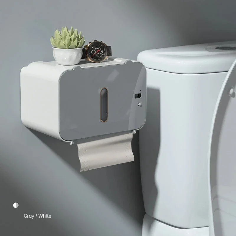 Induction Toilet Paper Holder Shelf Automatic Paper Out Wc Rack Wall-Mounted Toilet Dispenser Bathroom Accessories toilet paper holder