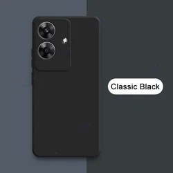 Luxury Dual Layer Cellphone Case Covers with Camera Protection - Soft Square Liquid Silicone Armor for Realme Note 60X (Classic Black)