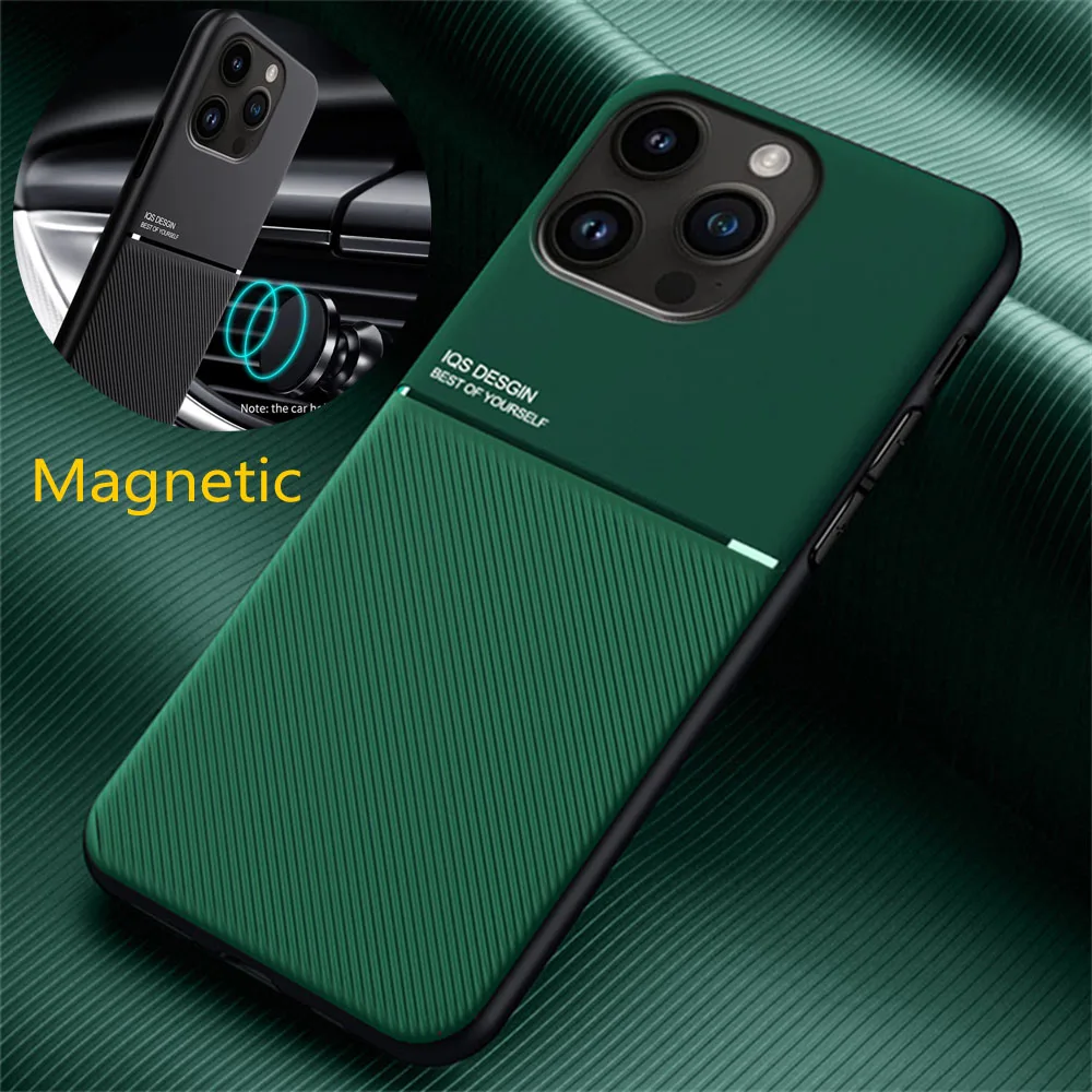 

Противоударный магнитный автомобильный чехол для телефона iPhone 14 11 12 13 Pro Max XR XS Mini 6s 7 8 Plus, кожаный Встроенный магнит, мягкий чехол из ТПУ