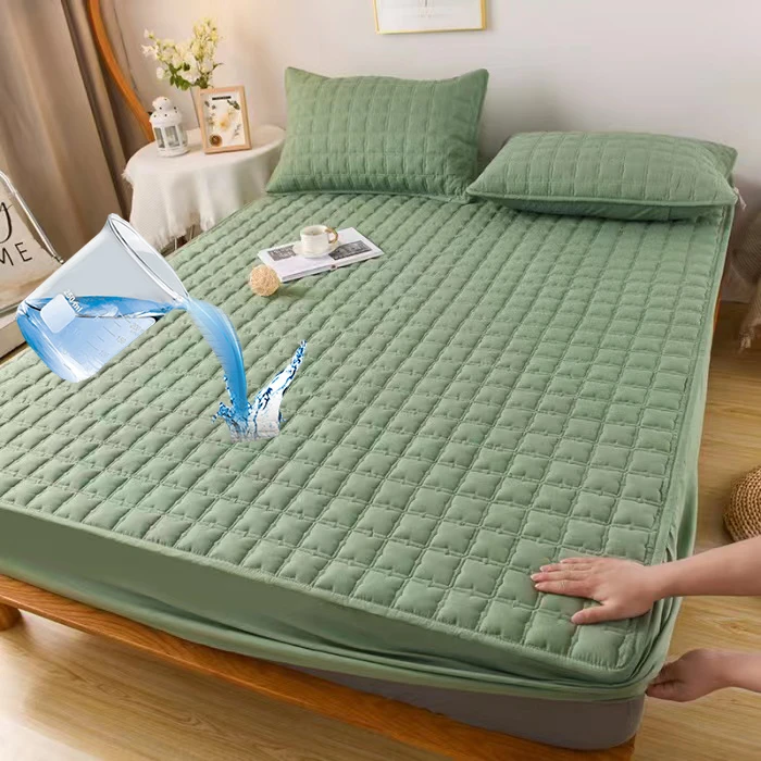 Waterproof Quilted Fitted Sheet Pet Antiwetting Bed Sheet Queen