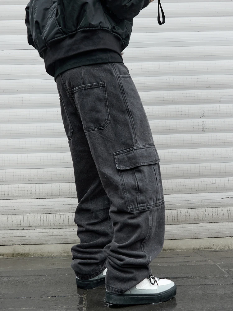Y2k New Baggy Jeans Male Hip Hop Harajuku Trousers Wide Leg Denim Pants Men's Jeans Streetwear Korean Oversize Cargo Pants 4