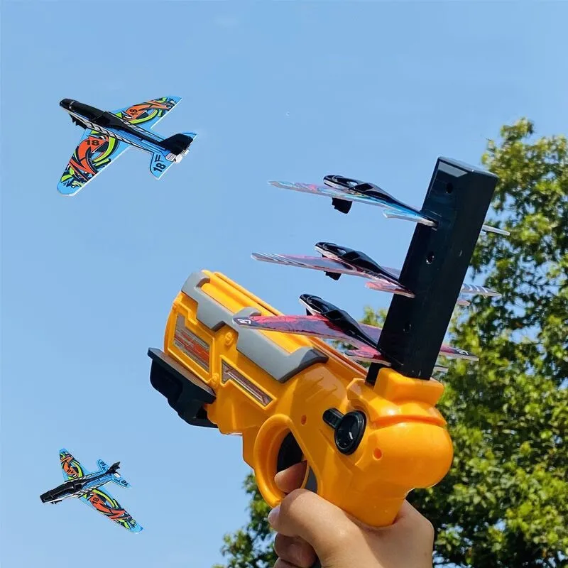 

Gun Airplane Launcher Toy Airplane Gun Foam & Plastic Plane for Children Boys and Girls Bubble Catapult Beach Toys Boy Gift