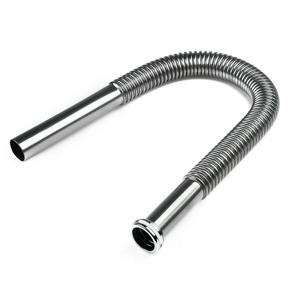 Stainless Steel Bathroom Sink Siphon Waste Drain Flexible Pipe Hose 80cm 1pcs Silver Kitchen Fixture