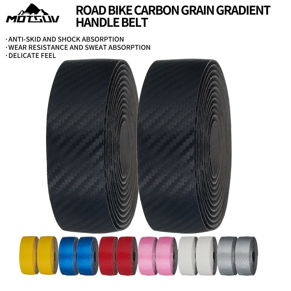 MOTSUV Road Bike Tape Bicycle Handles Bar Wrap Race Gravel Carbon Fiber Texture Handleba Belt Anti-Slip Shock Strap Cycling Part