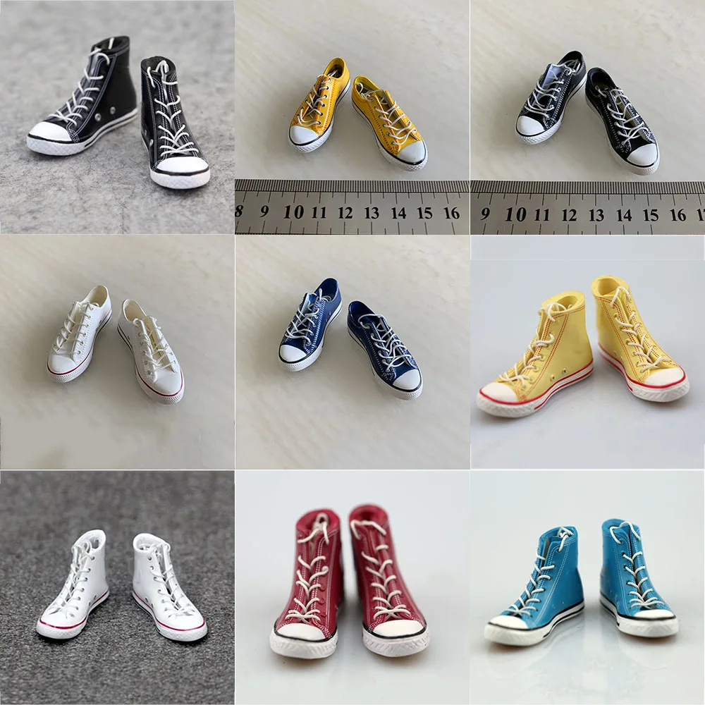1/6 Male Figure Shoes Canvas Shoes Trainers for 12 Inch Action Figure Yellow 
