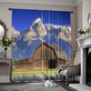 2pcs, spring summer Curtains Moulton Barn and Grand Teton National Park Prints Light Filtering Curtains Versatile Fabric 1