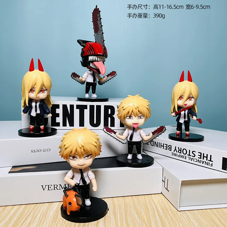 6pcs Anime Motosserra Homem Pvc Action Figure Denji Power Pochita