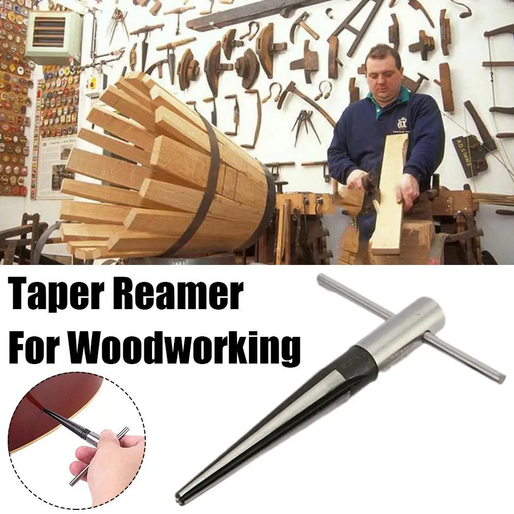 

5-16/3-13mm Bridge Pin Hole Hand Held Reamer T Handle Tool Tapered Cutting Core Woodworker Bit Flute 6 Drill Reaming Chamfe E1T3