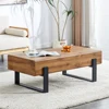 Rustic MDF Coffee Table - Natural Wood Tone Elegance 2