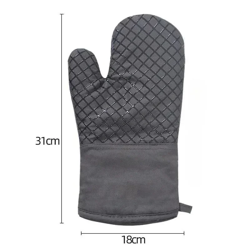 1PC Kitchen Baking Protective Gear Microwave Long Style Oven Mitts Kitchen Gloves Insulated Anti-Hot Mitts Gloves
