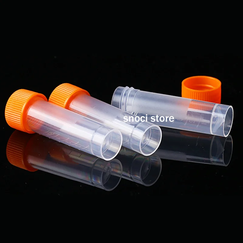 Plastic Test Tubes Centrifuge Tube 5ml PP Lab Cryopreservation Tube Cryotube Freezing Tubes Volume Vials Bottles With Screw Cap 100pcs