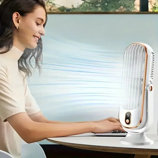 Ventilateur portable de bureau rechargeable par USB, pour voiture et maison, avec moteur sans balais, petit ventilateur oscillant 1