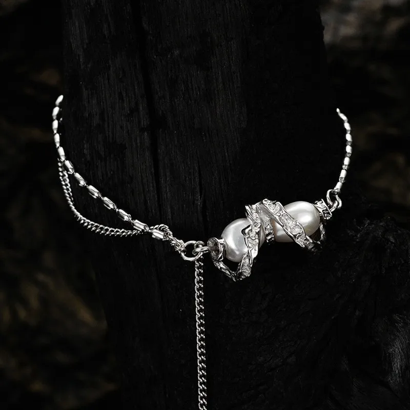 

S2069 ZFSILVER Silver S925 Sterling Fine Fashion Charm Luxury Rice Pearl Bracelets For Women Jewelry Accossories Party Girl Gift