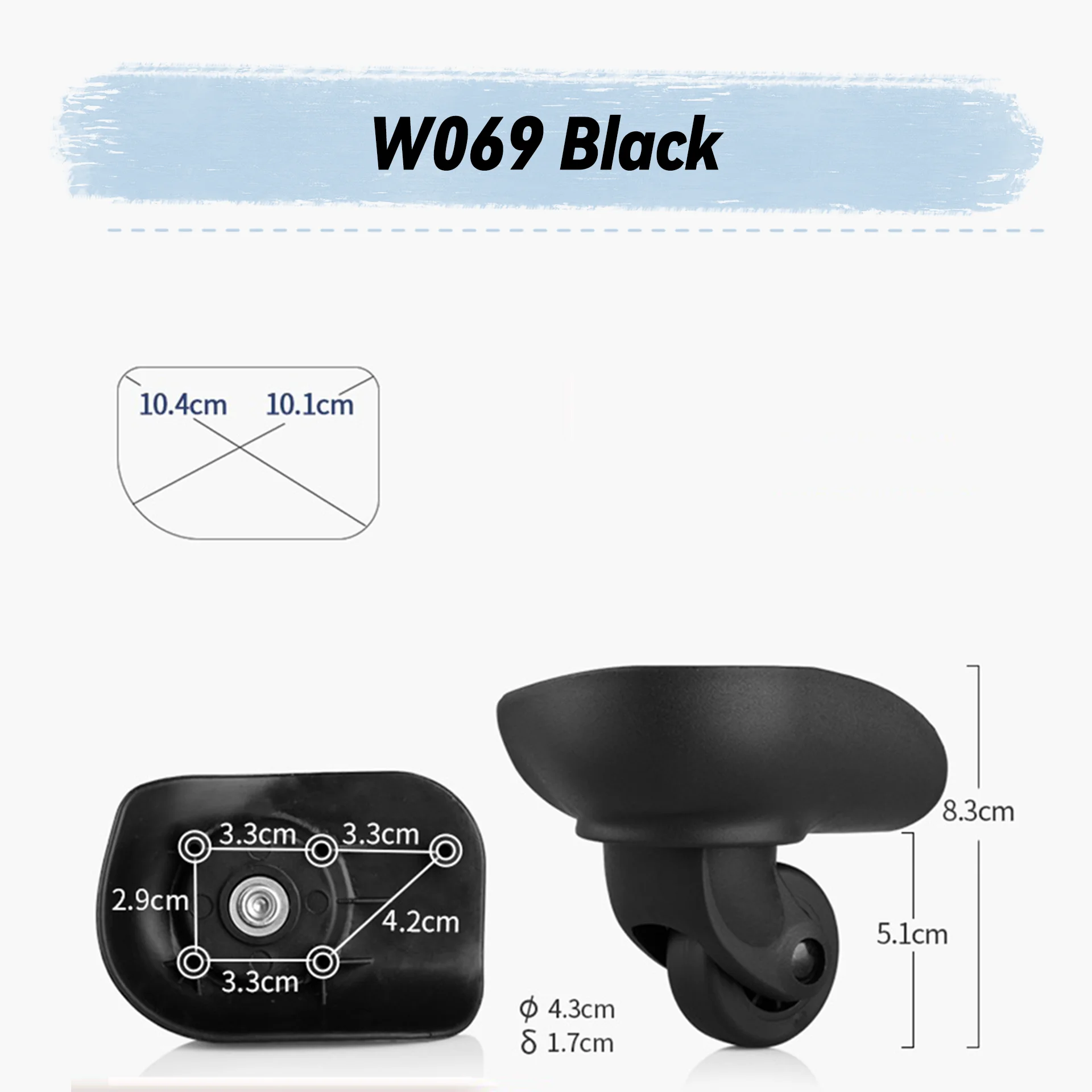 For Hongsheng W069 Universal Wheel Replacement Suitcase Rotating Smooth Silent Shock Absorbing Wheel Accessories Wheels Casters