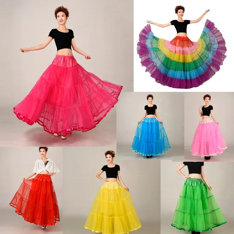 Women's 1 Meter Long Bridal Petticoat Big Wing Boneless Bride Wedding Dance Underskirt Dress Puff Skirt Petticoat Skirt 14Colors