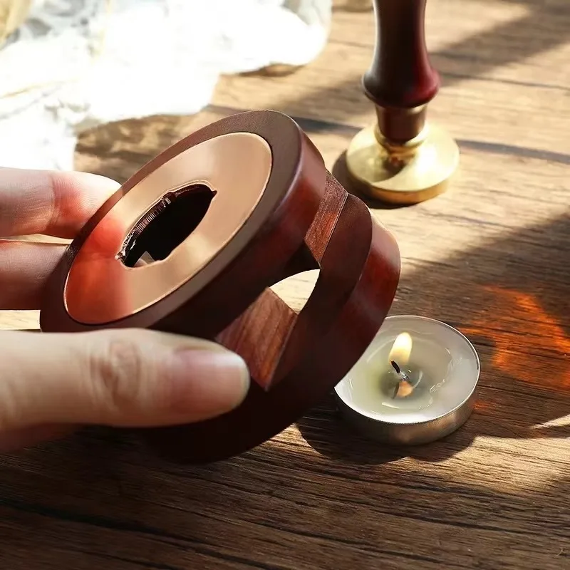 Wax Sealing Spoon for Wax Sealing Retro Wood Handle Furnace Stove Pot Decorative Craft Gift Stamp Seal SB002