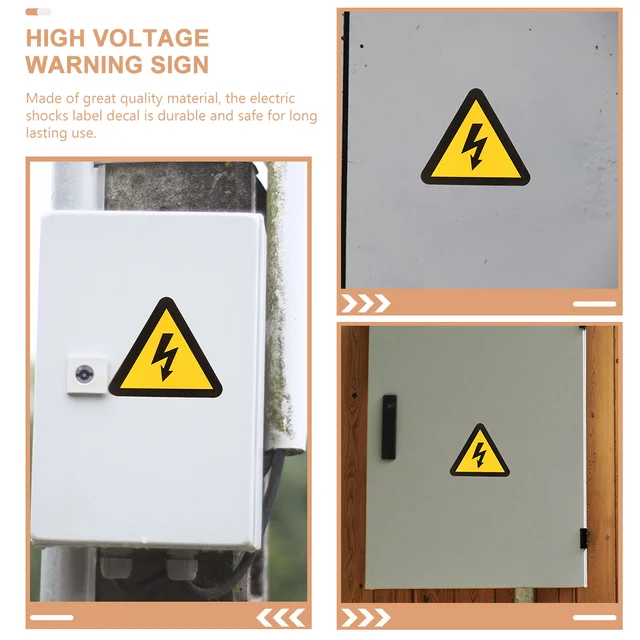 24Pcs Self Adhesive Caution Stickers Electric Warning Stickers Signs Warning Stickers 6