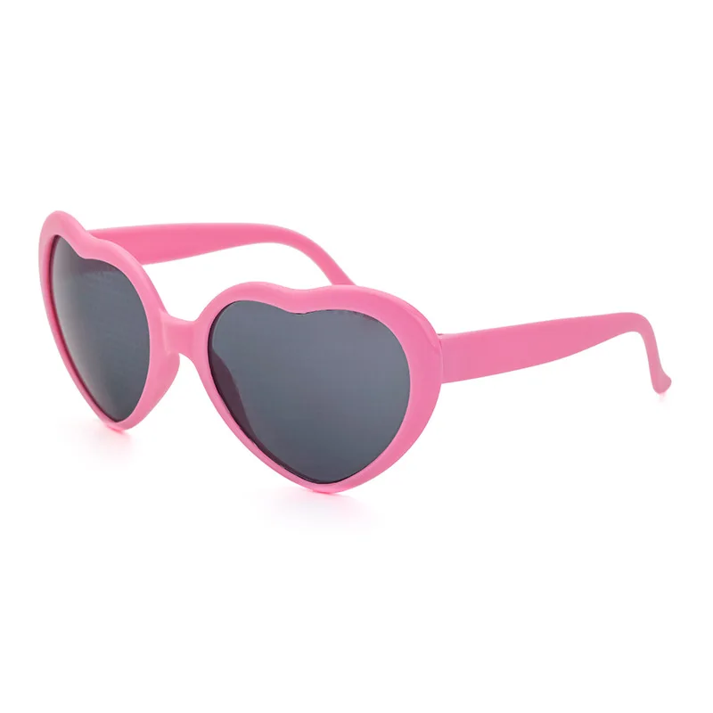 2 Pcs Set Pink Red Cute Love Heart Shape Special Effects Kids Sunglasses