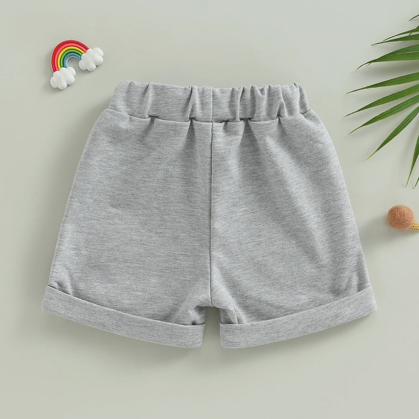 Pudcoco Toddler Kids Baby Boys Athletic Shorts Solid Color Elastic Casual Shorts Short Pants for Infant Newborn 0-3T
