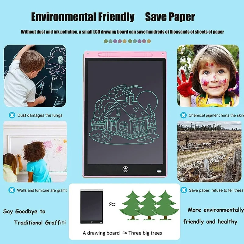 LCD 필기 태블릿 전자 드로잉 보드, 다채로운 스크린 보드, 필기 종이 드로잉 태블릿 선물, 4.4 인치, 8.5 인치, 10 인치, 12 인치
