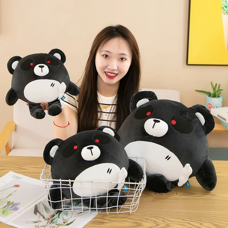 Kawaii Anime Dark Bear Plush Pillow Toy Cute Soft Stuffed Animals Cartoon Ball Shaped Little Bear Dolls for Girls Kids BoysGifts the dark pictures anthology little hope pc