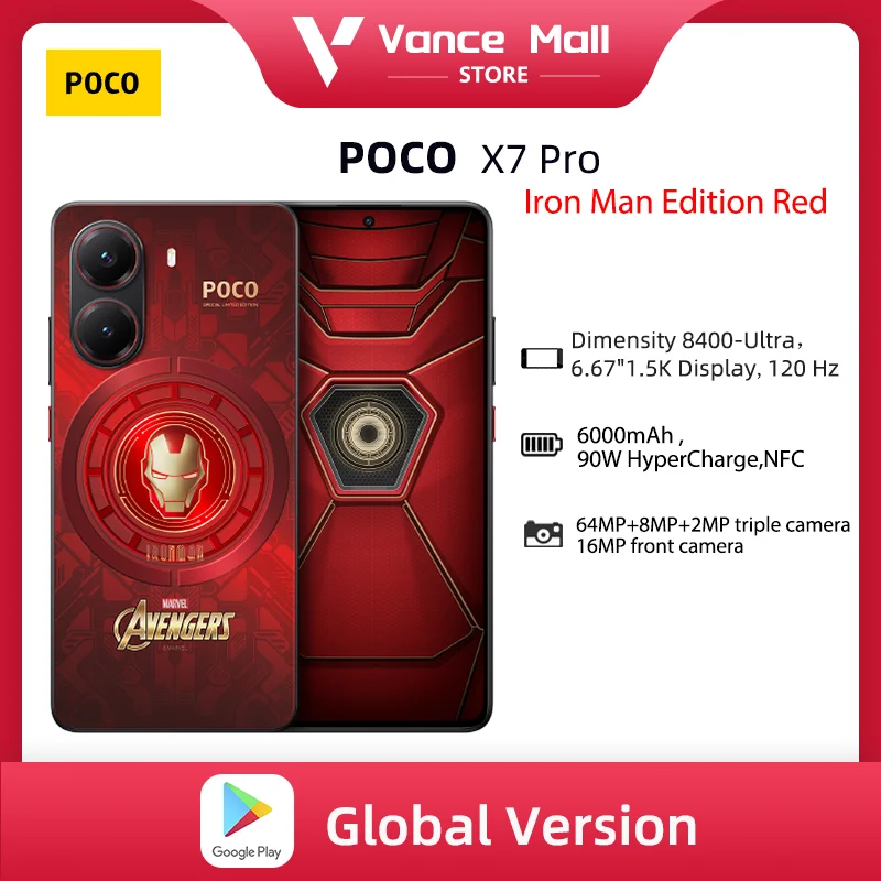 POCO X7 Pro アイアンマン ironman edition 海外限定品 Xiaomi Poco X7 Pro Iron Man Special Edition 6.67