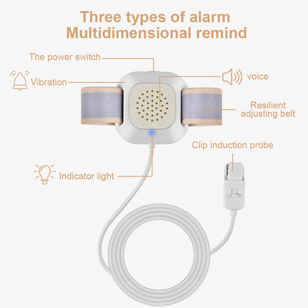 Bedwetting Alarm for Boys and Girl USB Rechargeable Pee Alarm with Sounds and Vibration Bedwetting Sensor for Kids Adults bedwetting sensor alarm