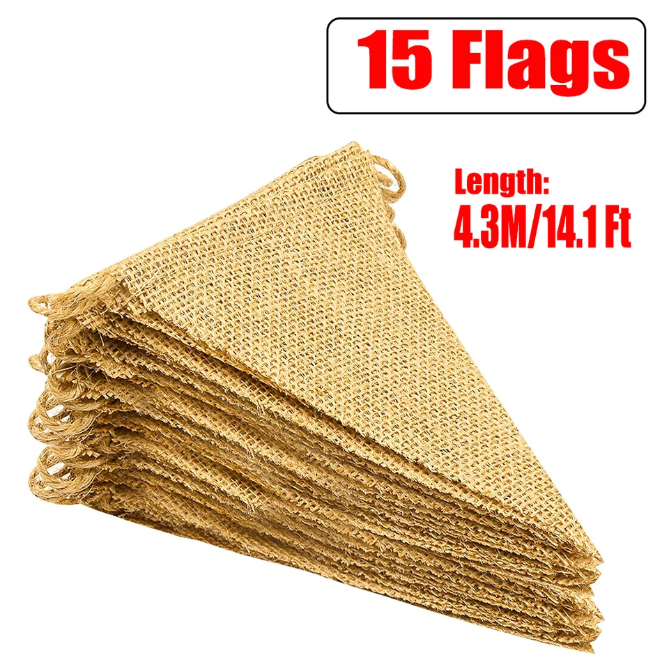 Banderole triangulaire en toile de jute, fanions faits à la main, pour Banderole triangulaire en toile de jute, fanions faits à la main, pour
