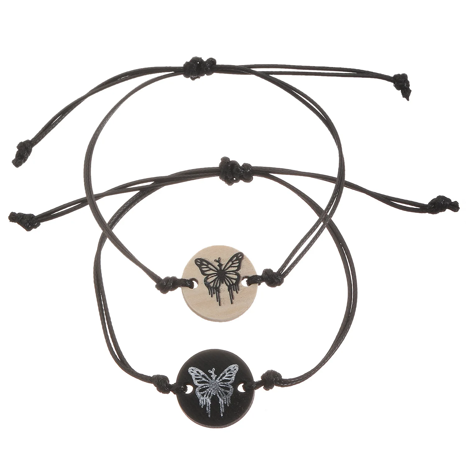 Bracelets Couple Coeur Yin Yang étoile Lune - Corde Réglable, Métal, Cadeau Saint-Valentin Ou Anniversaire