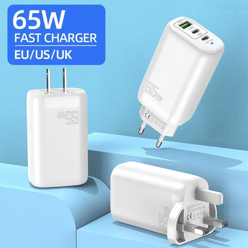 65W USB Type C Charger Fast Charging Quick Charge3.0 Mobile Phone Charger Adapter For iPhone 15 16 Pro Max Xiaomi Huawei Samsung