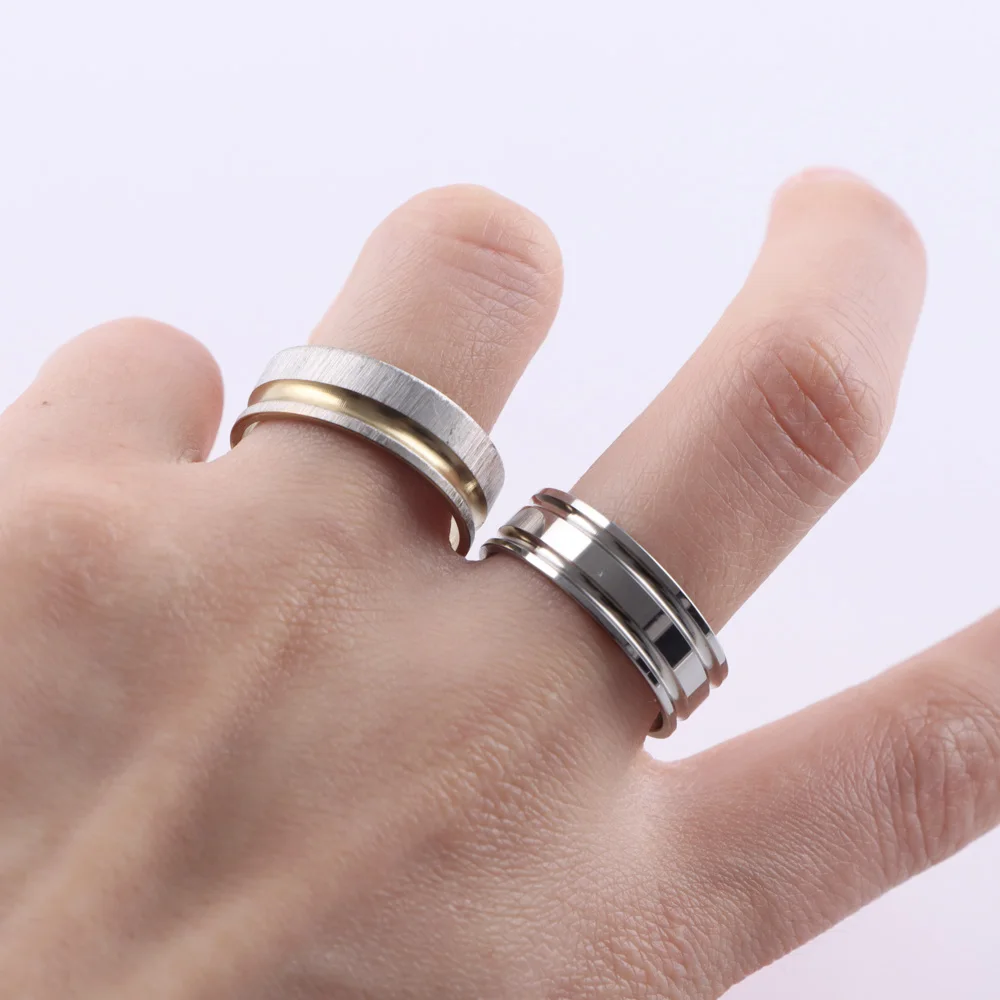 20pcs/lot Fashion Classic Hollow Stripe Luminous Stainless Steel Rings For Party Gift ring set gold color rings couples rings stainless steel ring finger ring gold color ring wedding rings wedding ring adjustable rings