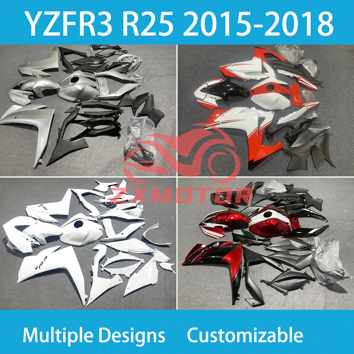 

Обтекатели для мотоцикла YAMAHA YZFR3 15 16 17 18, комплект обтекателей Prime ABS YZF R3 R25 2015 2016 2017 2018