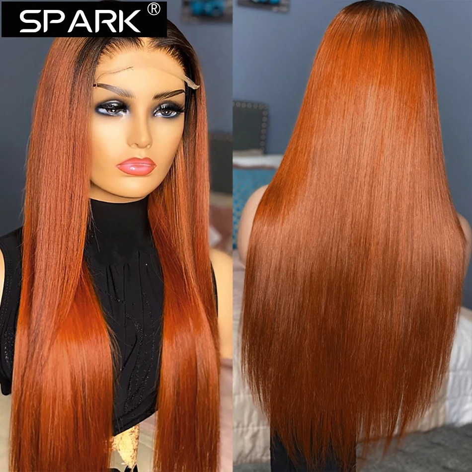 Ombre Ginger Orange Straight Hair Lace Closure Wig Ombre Human Hair Wigs Lace Frontal Wig Colored Wigs Black Women human hair wig lace front wig human hair wigs front lace wig