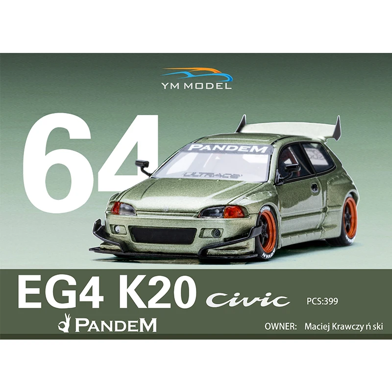 1/64 YM Model パンデム　ホンダ シビック EG4 K20 jdm Pre-Order) YM Model Honda Civic Pandem EG4 K20 Modified