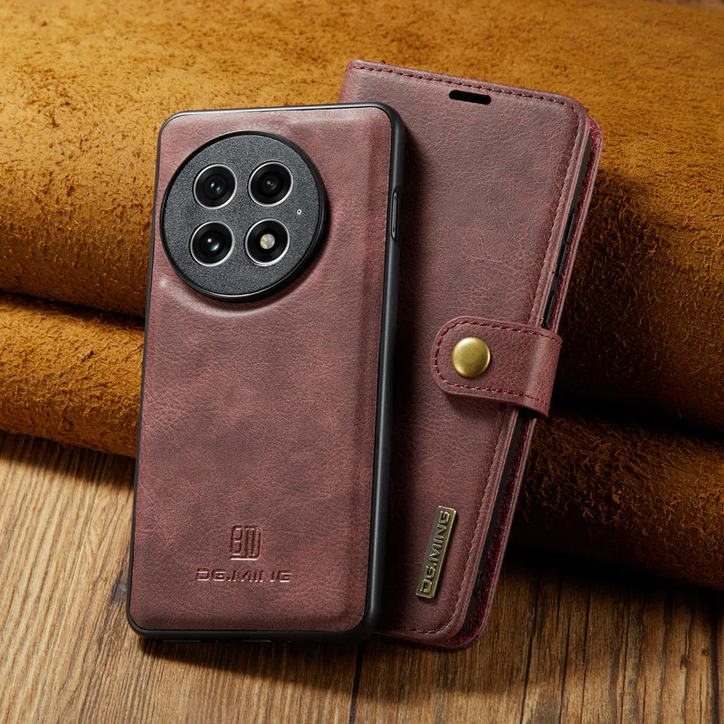 Premium 2-in-1 Detachable Leather Wallet Case - Luxury Magnetic Flip Cover, Shockproof Design