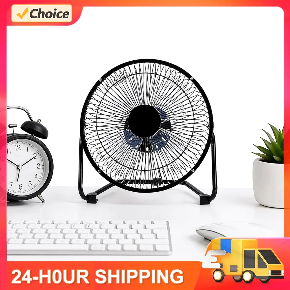 Adjustable 3-Speed Quiet Portable Metal Desk Fan with Tiltable Head and Strong Wind