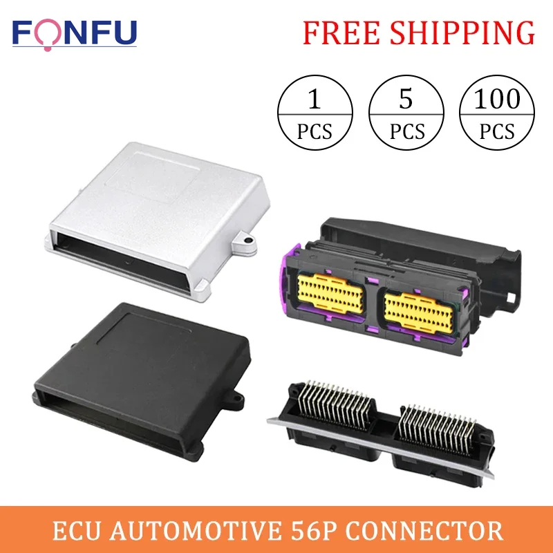 

1/5/100PCS 56pin aluminum ECU Enclosure Box Case for Motor Oil to gas LPG CNG Conversion Kits Controller with 56p Auto Connector