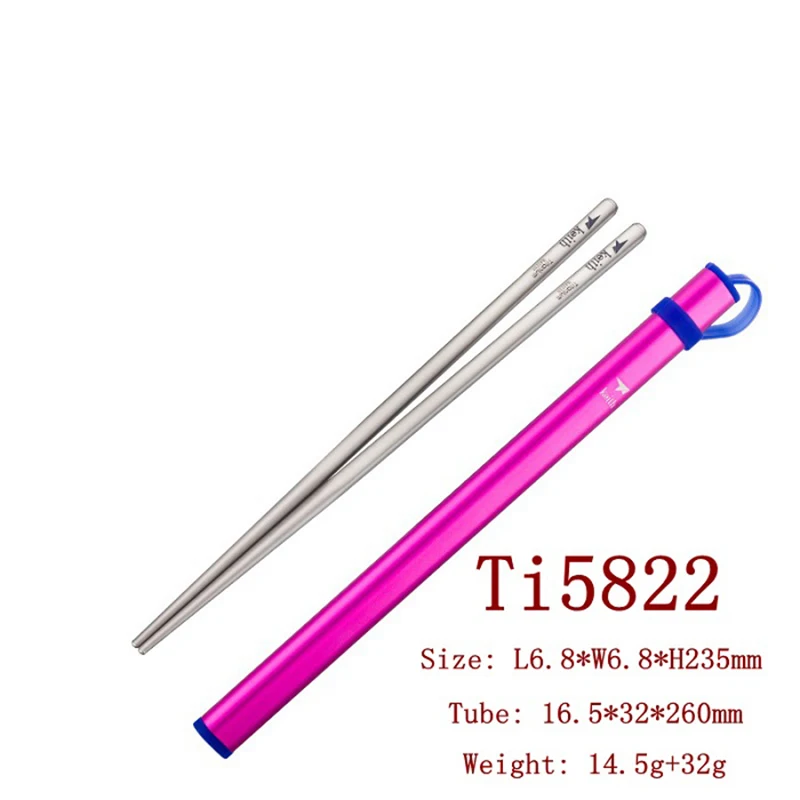 Description Picture 6 of itemKeith 23.5cm Titanium Chopstics Rice Food Tableware Chop Sticks Cooking Cutlery Lightweight Reusable Camping Supplies with Tubes