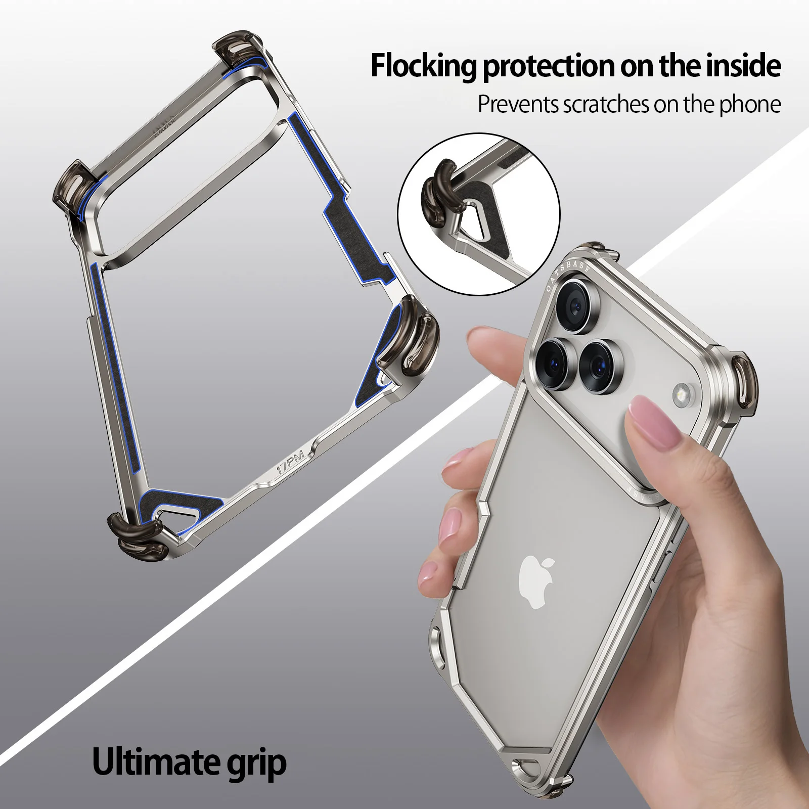 Ultra-Thin Minimalist Metal Phone Case with Wireless Charging Support
