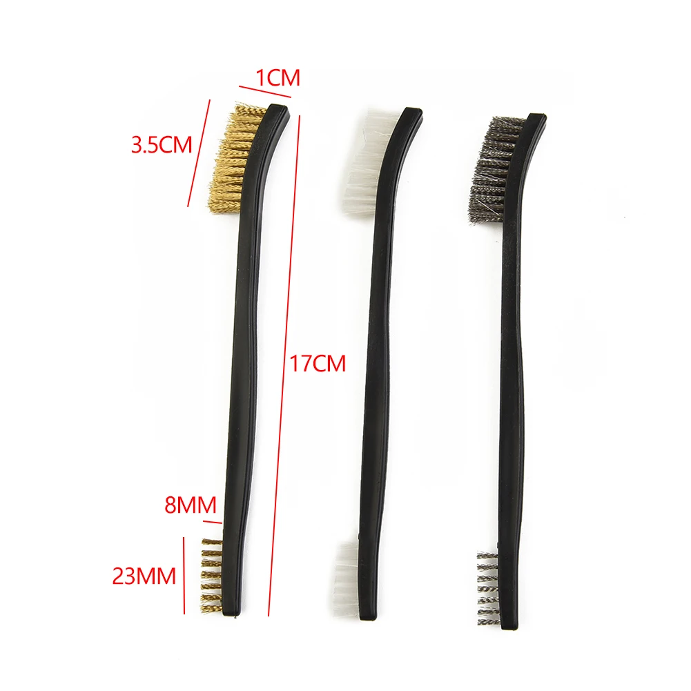 Accessories Durable Equipment Wire Brush Polishing Set Supplies Tools 3pcs Cleaning Fitter Metal Stainless steel 3pcs durable grout gap cleaning brush kitchen toilet tile joints dead angle hard bristle cleaner brushes for shower floor line