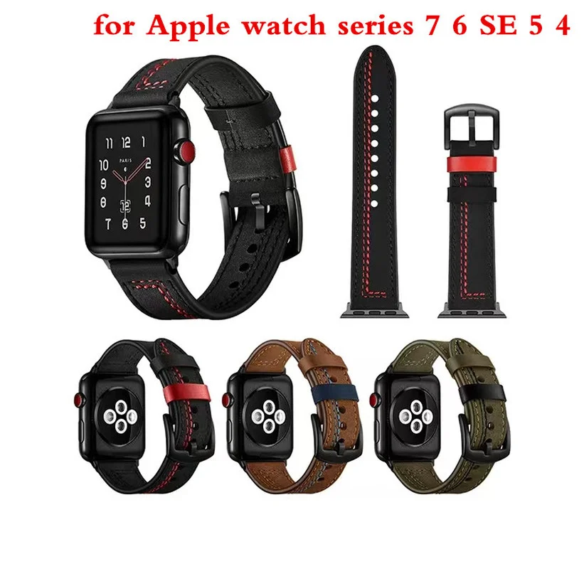 

Ремешок из натуральной кожи для Apple Watch, Премиум кожаный браслет для iwatch series 41 мм 45 мм
