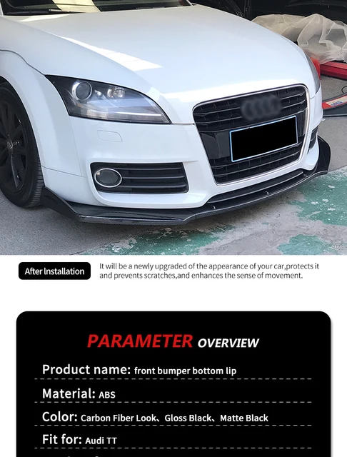 Kit Paraurti In Fibra Di Carbonio Look Per Auto - Splitter, Canard, Diffusore E Spoiler Universali - Foto 5