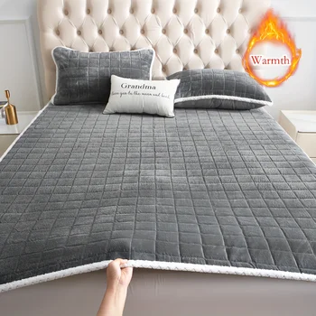 Surmatelas matelassé en velours avec bande élastique, housse de matelas épaisse et chaude et antidérapante pour dormir au lit, Camping, sol, 1 pièce 1