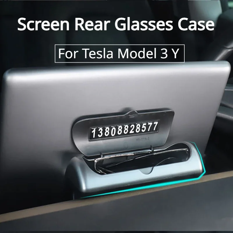 

Модель очков, модель Tesla 3 Y, задний корпус для хранения очков с картой с номером телефона, модные аксессуары для салона автомобиля