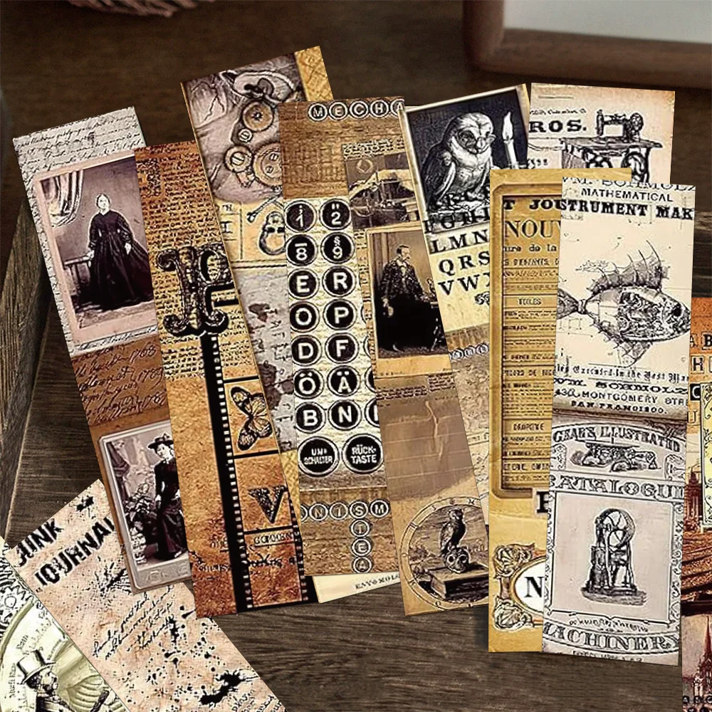 30pcs vintage nostalgic bookmarks students reading books labeling office supplies page markers cards decoration DIY message card