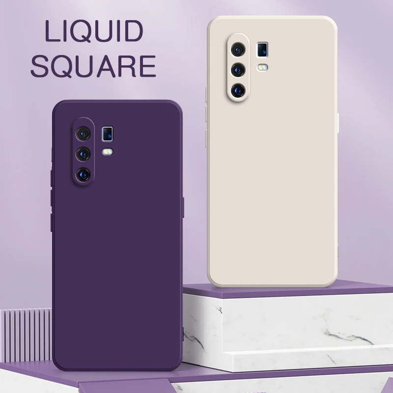 

Luxury Square Liquid Silicone Case for VIVO X27 X30 Pro Camera Protective 360 Shockproof Soft Phone Back Cover X27Pro X30Pro Bag