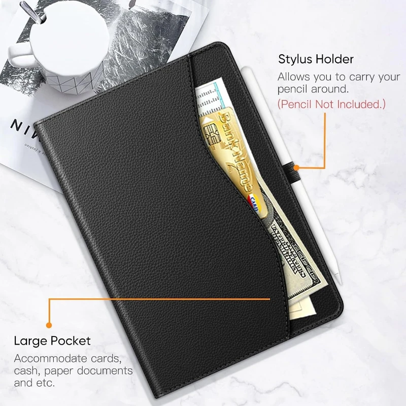 Universal 11 Tablet Cover with Flip Stand, Front Pocket & Stylus Holder